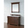 James Martin Vanities Brookfield 48in Single Vanity, Warm Cherry w/ 3 CM White Zeus Quartz Top 147-114-5286-3WZ